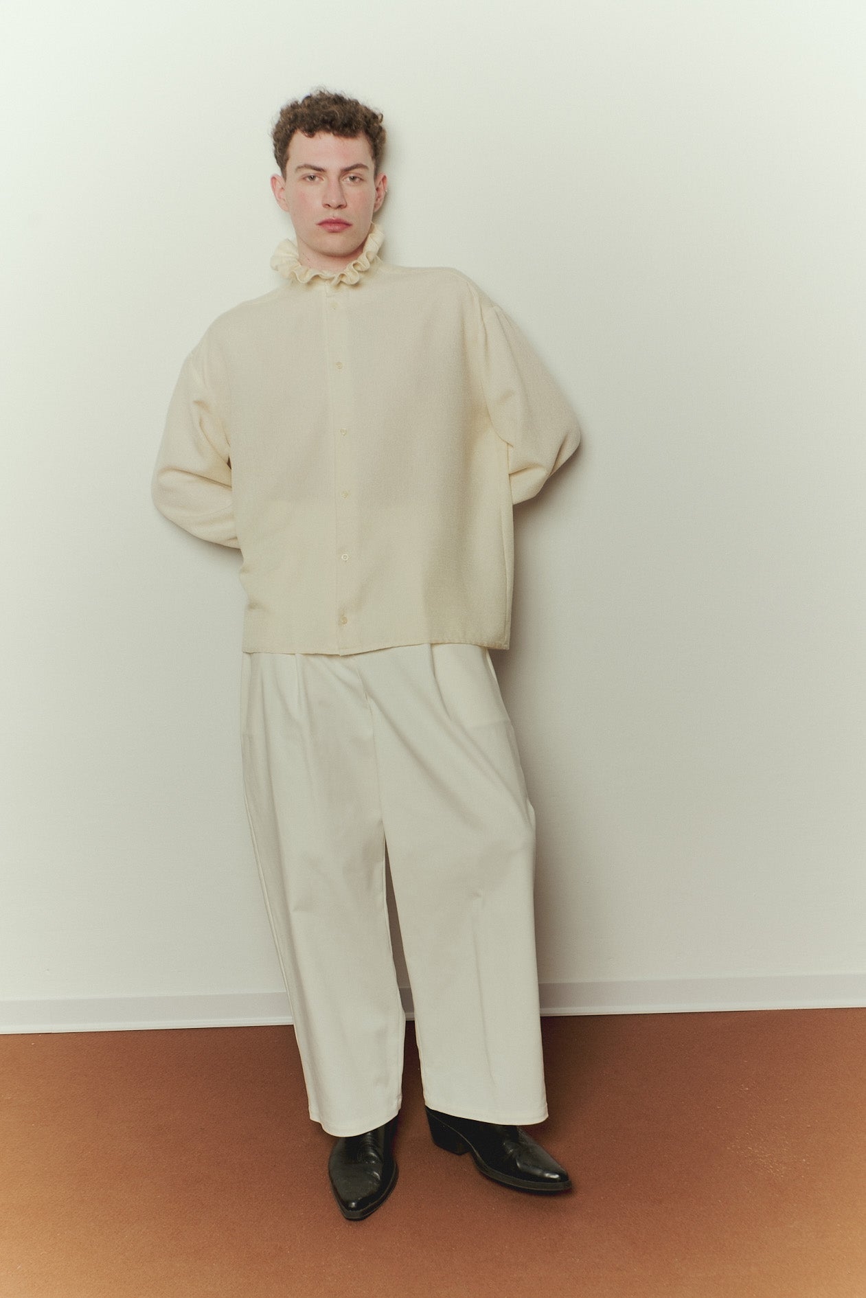 Heathcliff Shirt in Ivory Crepe