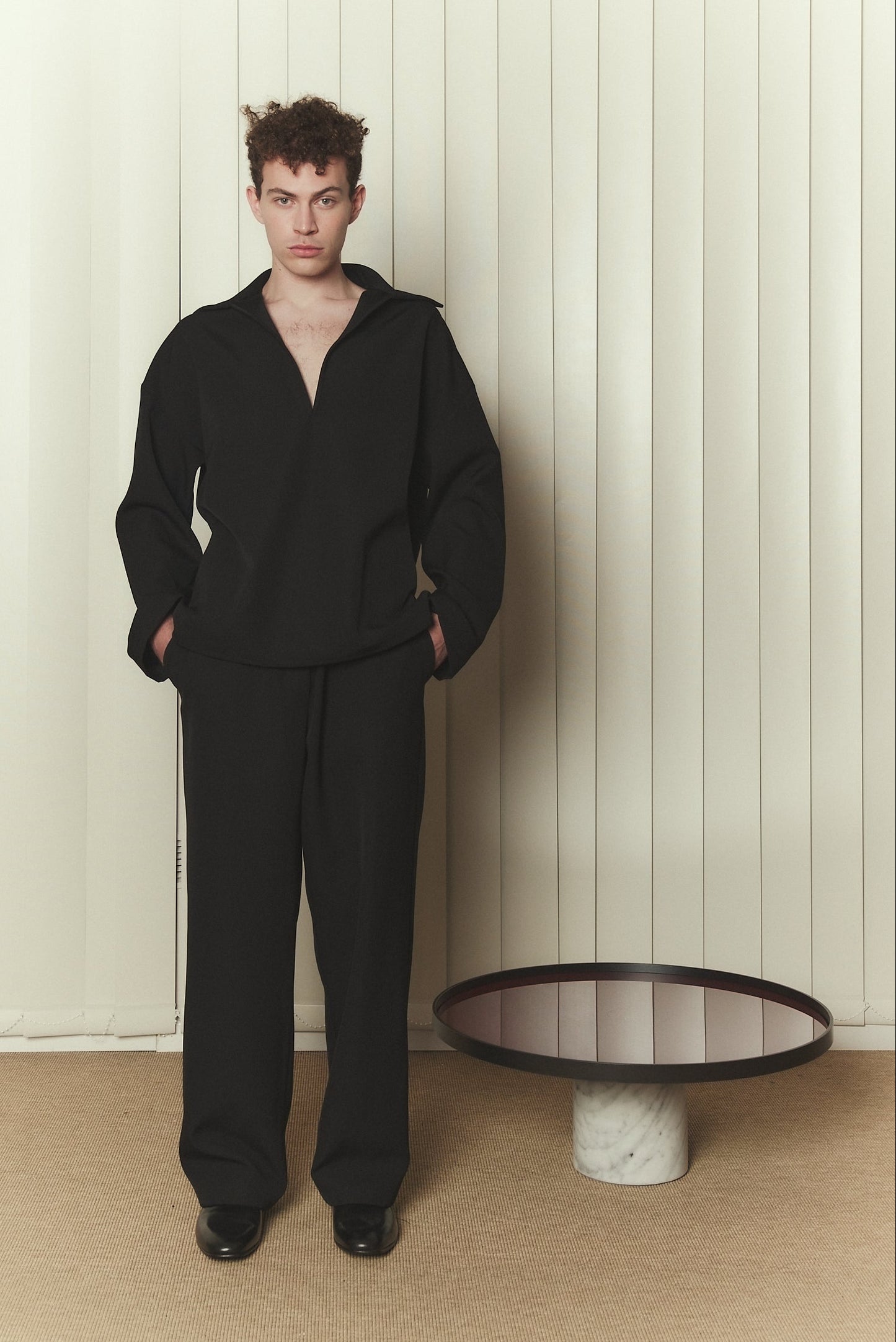 Coleridge Shirt in Black Flannel
