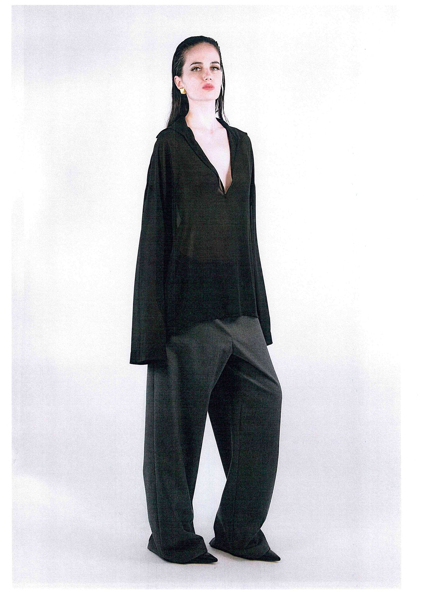 Coleridge Shirt in Black Georgette