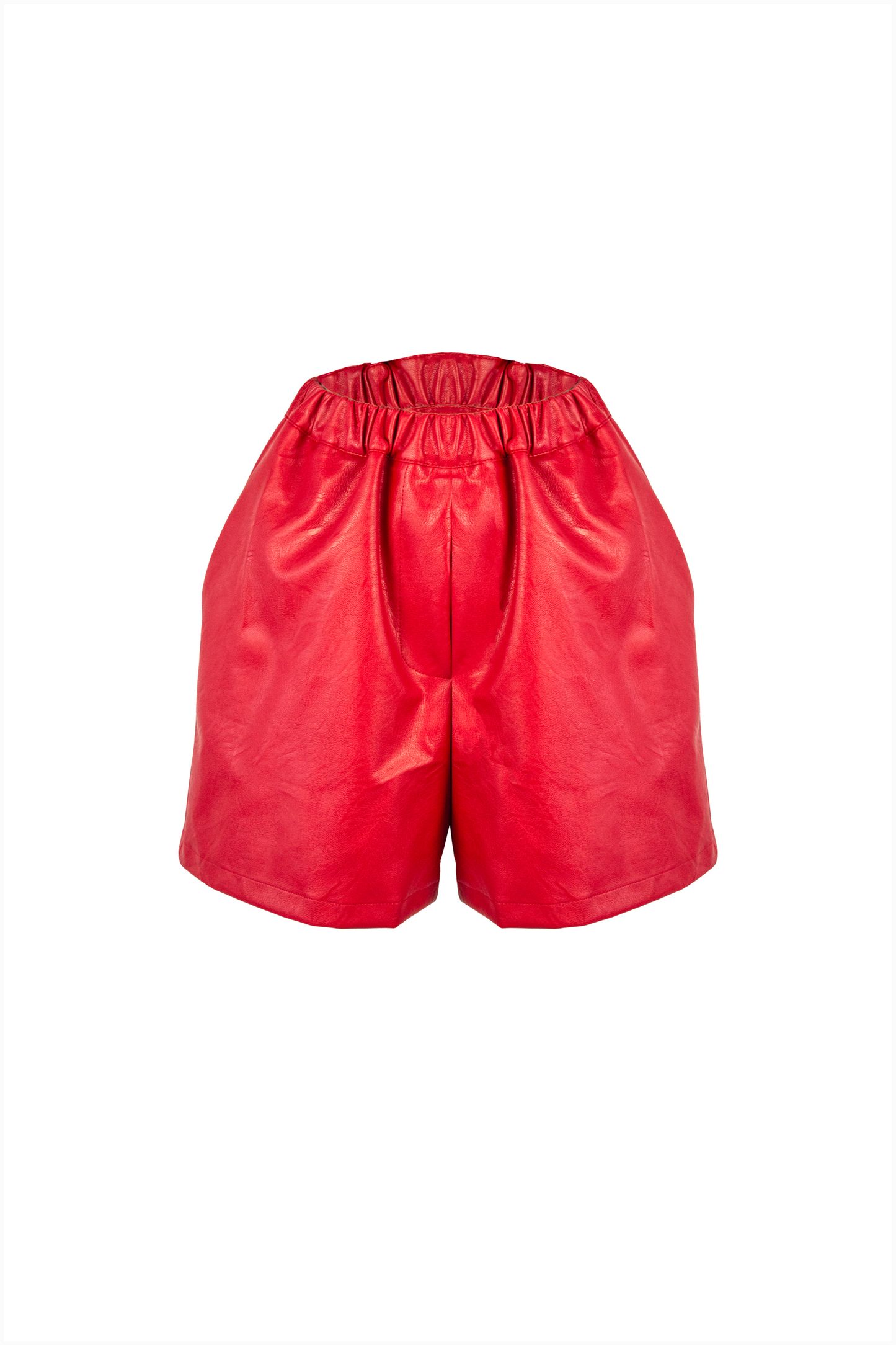 Brando Shorts in Red Leather