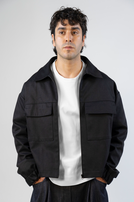 Amelia Jacket in Black Cotton