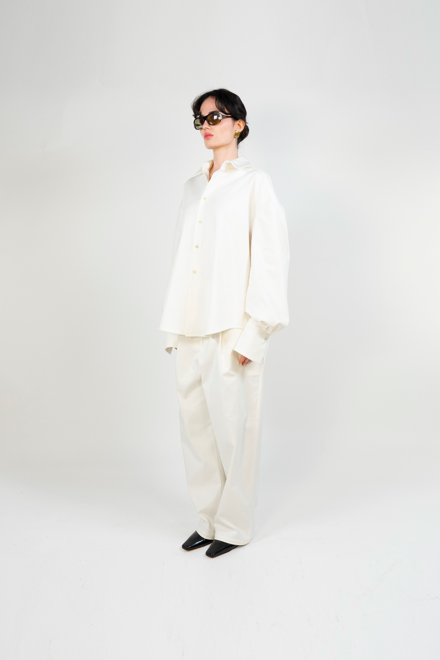 Boyfriend Shirt in White Cotton