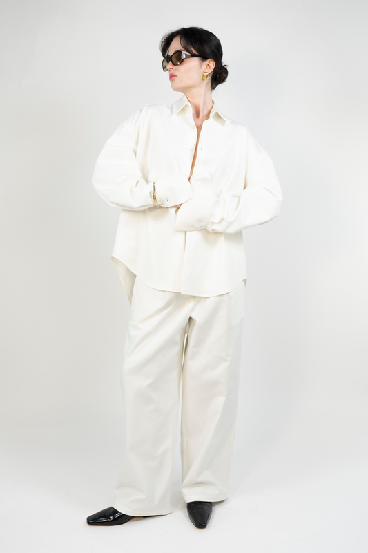 Earhart Trousers in White Cotton