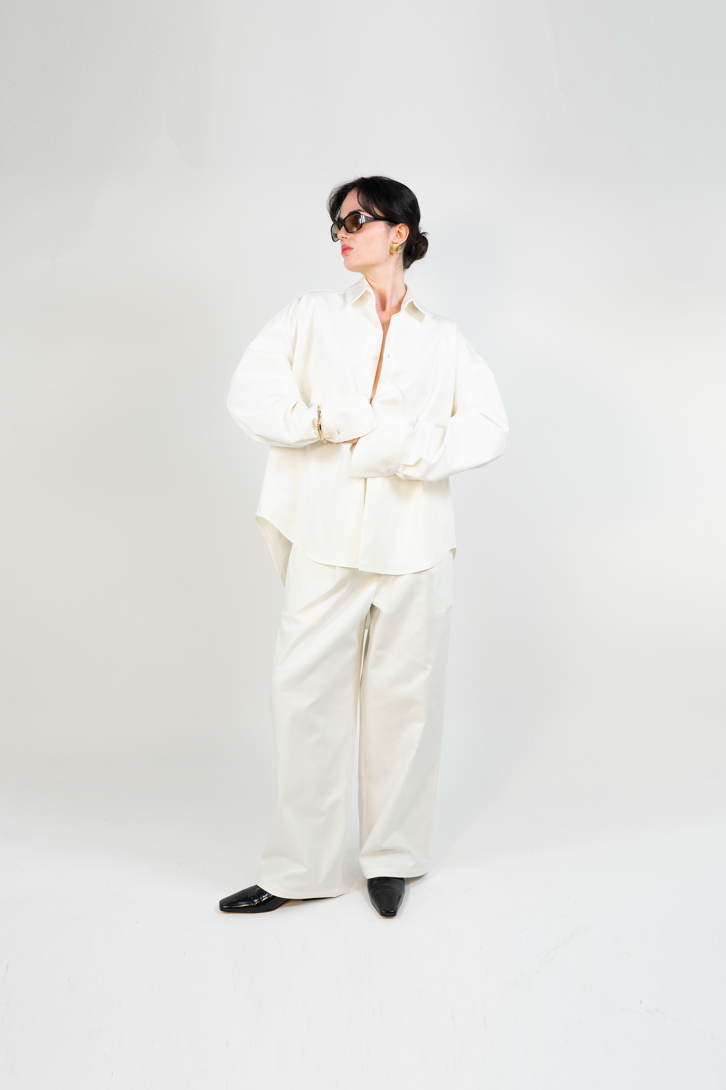 Boyfriend Shirt in White Cotton