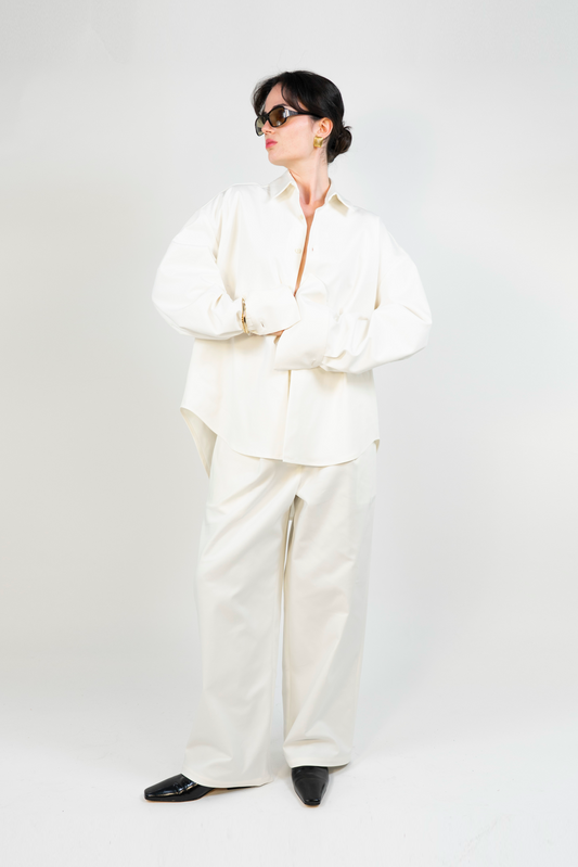Earhart Trousers in White Cotton
