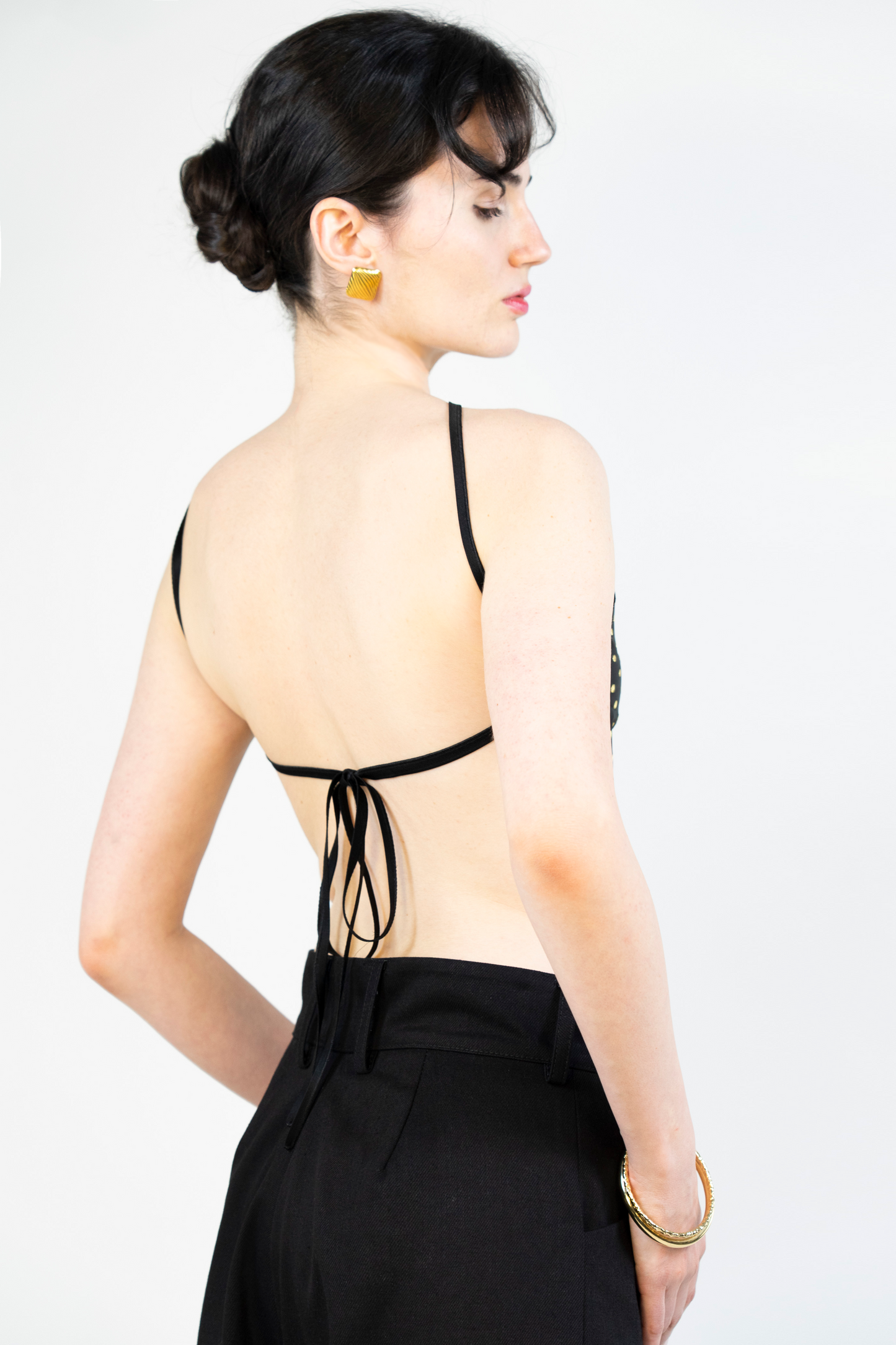 Rombo Top in Gold Polka Dots