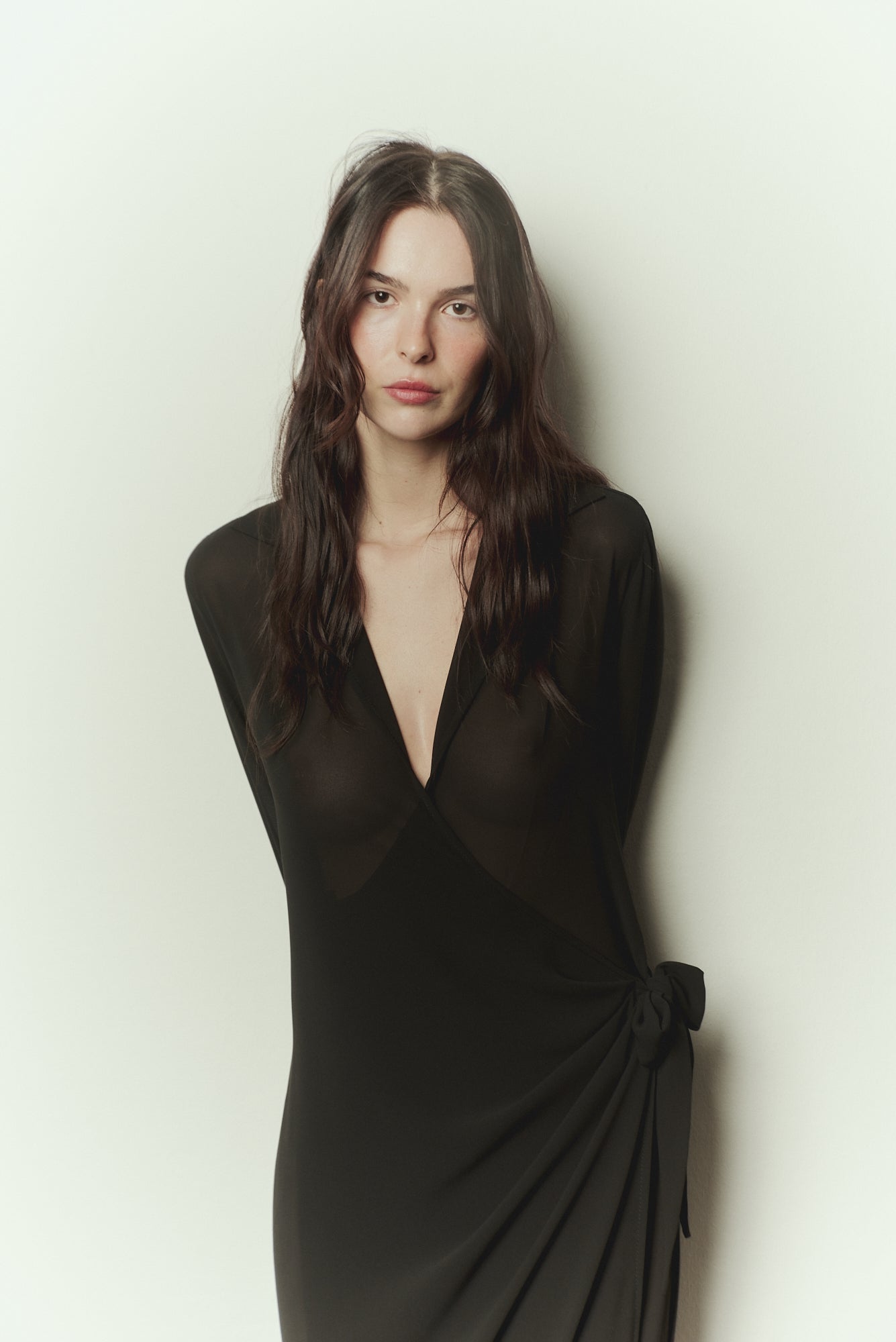Chemisier Dress in Black Georgette