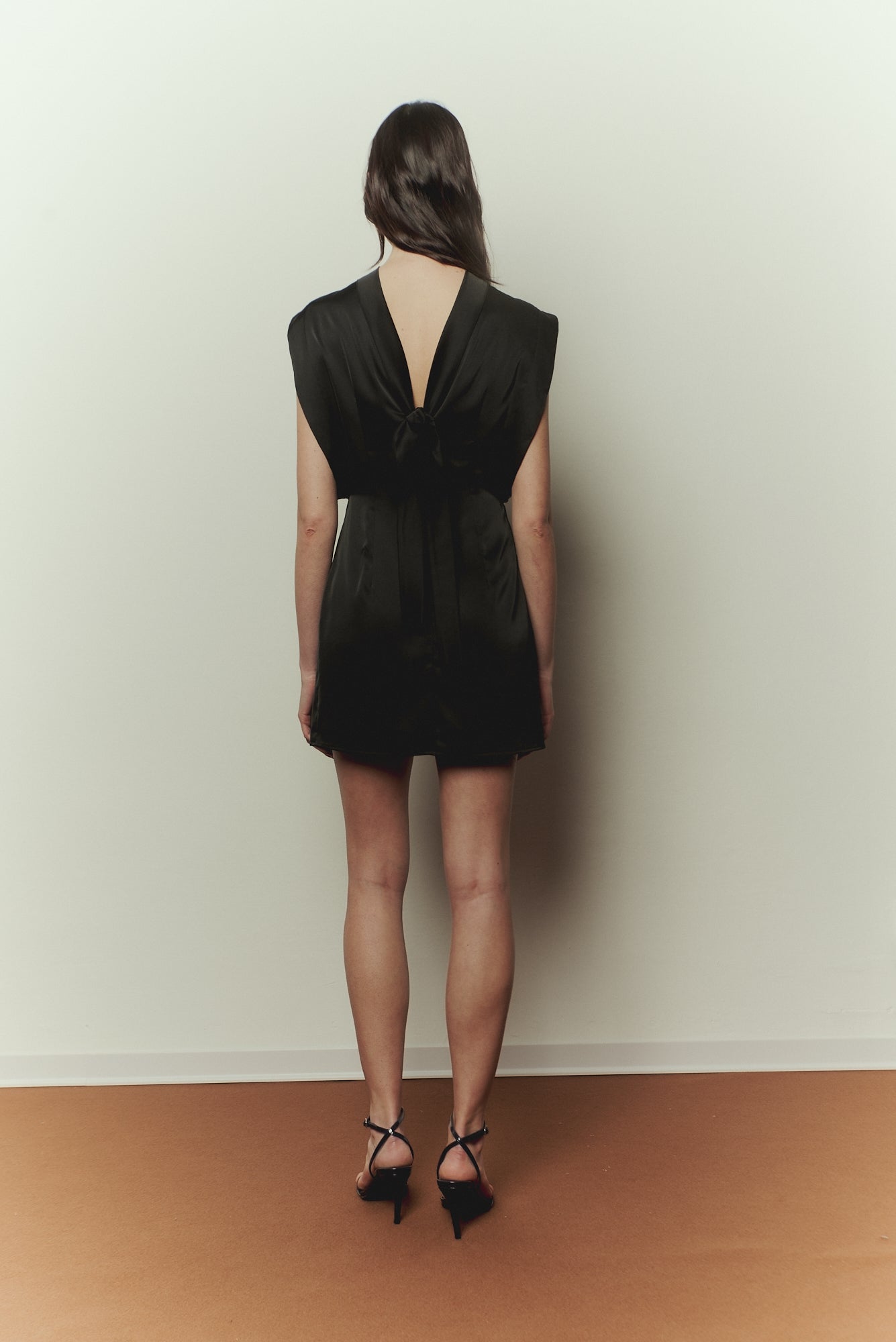 Uji Dress in Black Satin