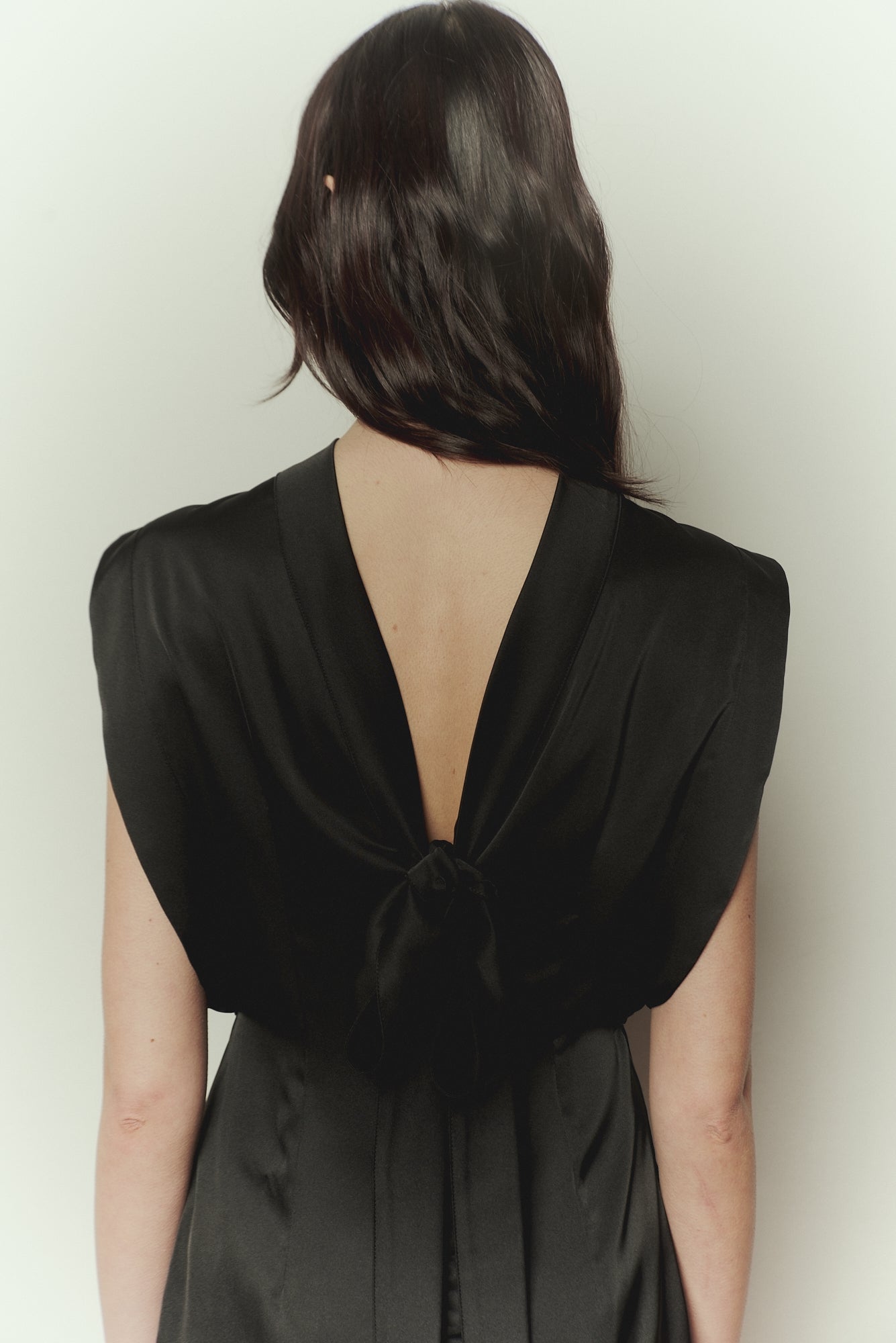 Uji Dress in Black Satin