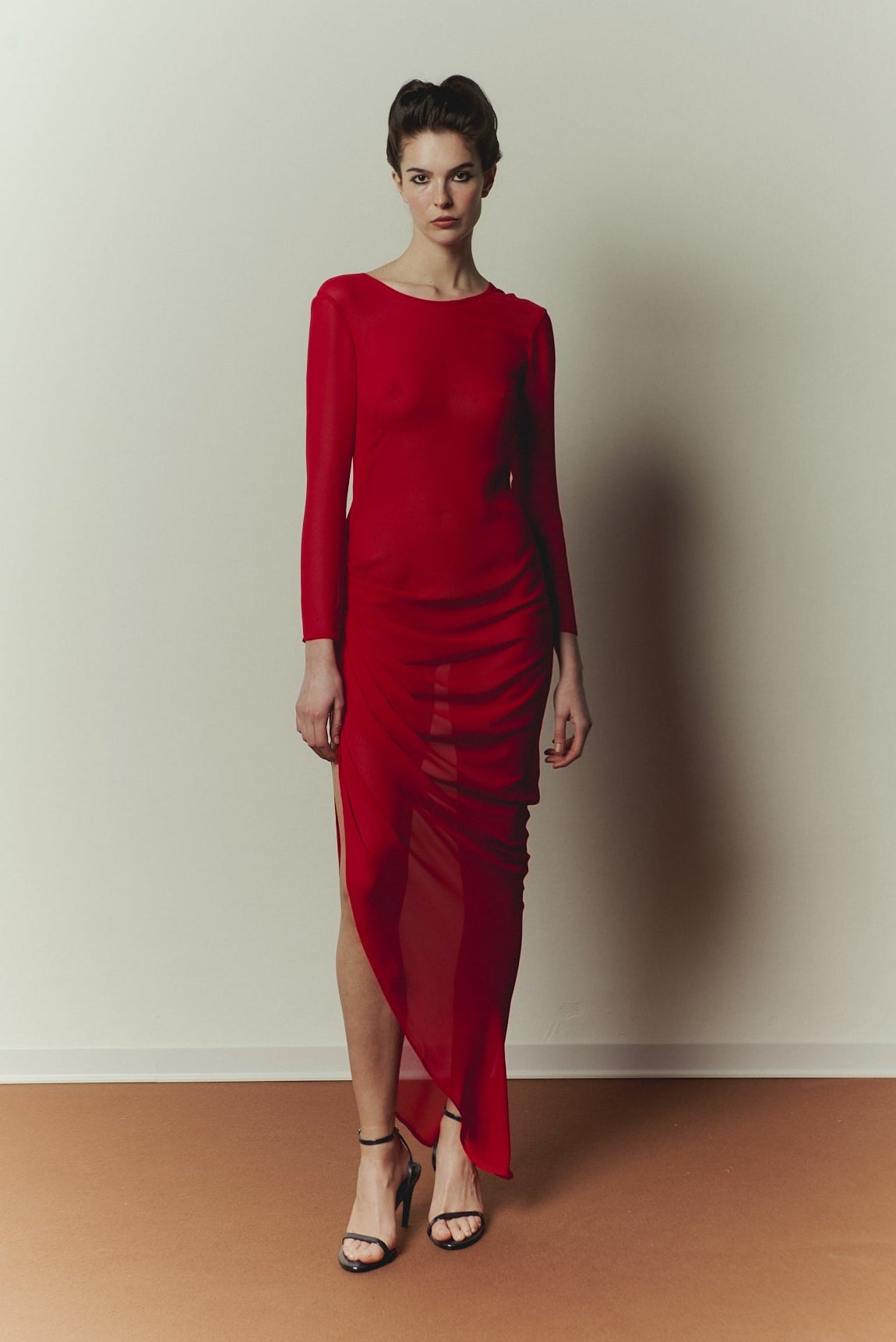 Vespro Dress in Red Georgette