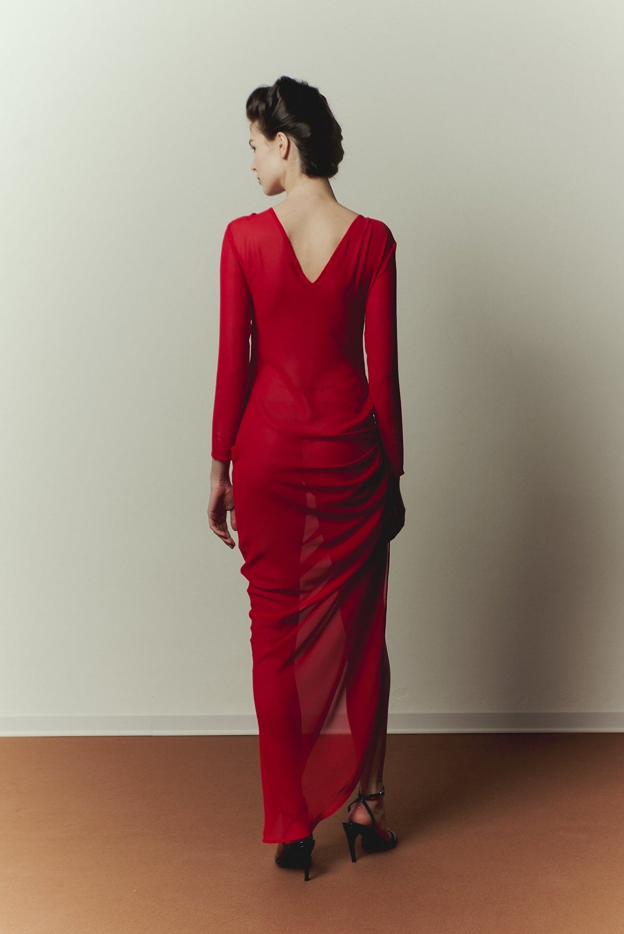 Vespro Dress in Red Georgette