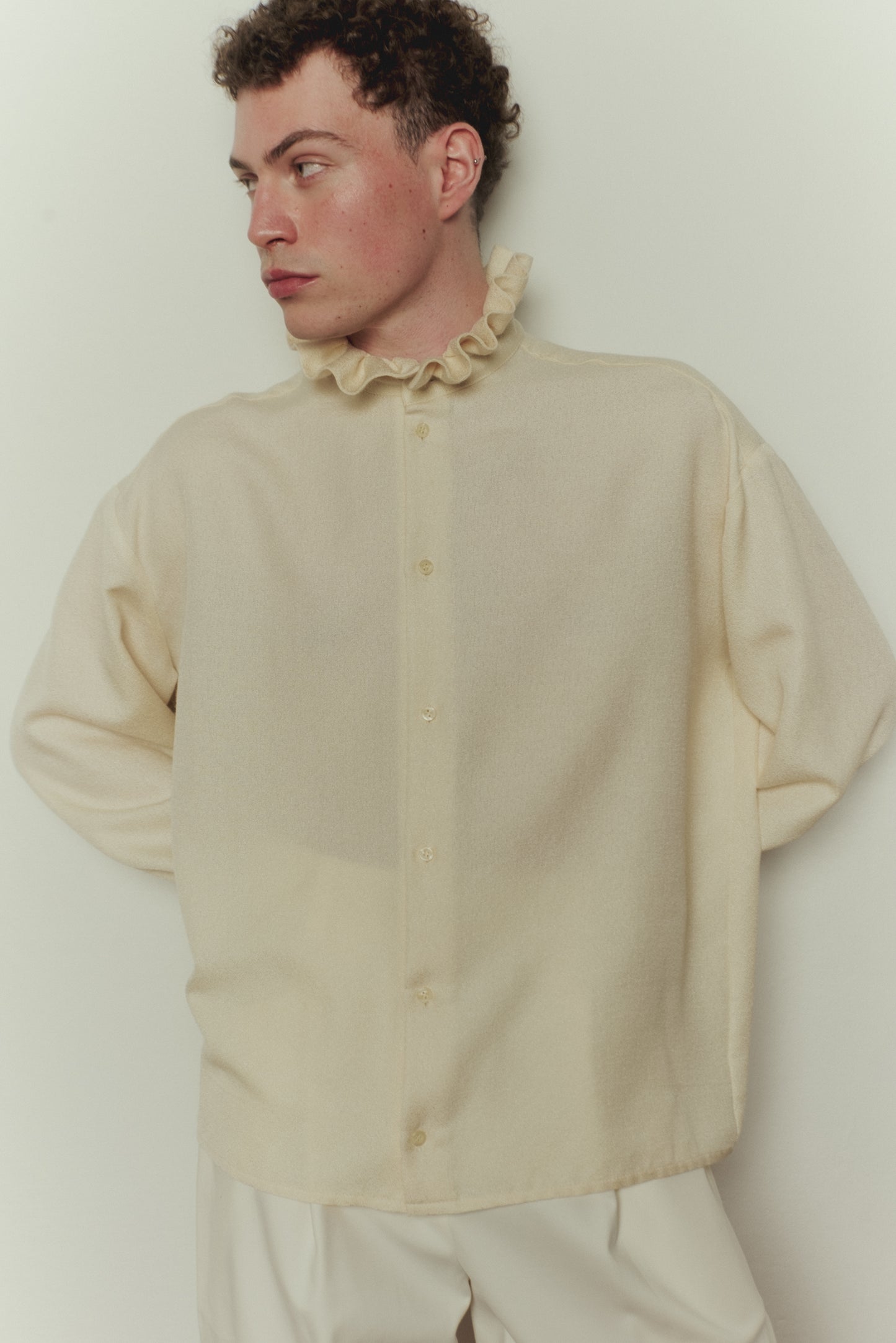 Heathcliff Shirt in Ivory Crepe