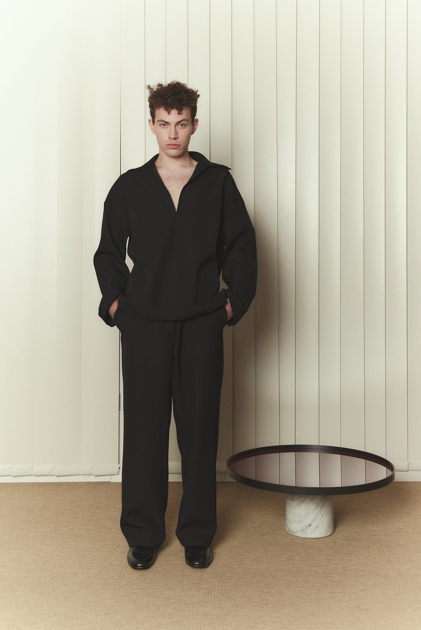 Coleridge Shirt in Black Flannel