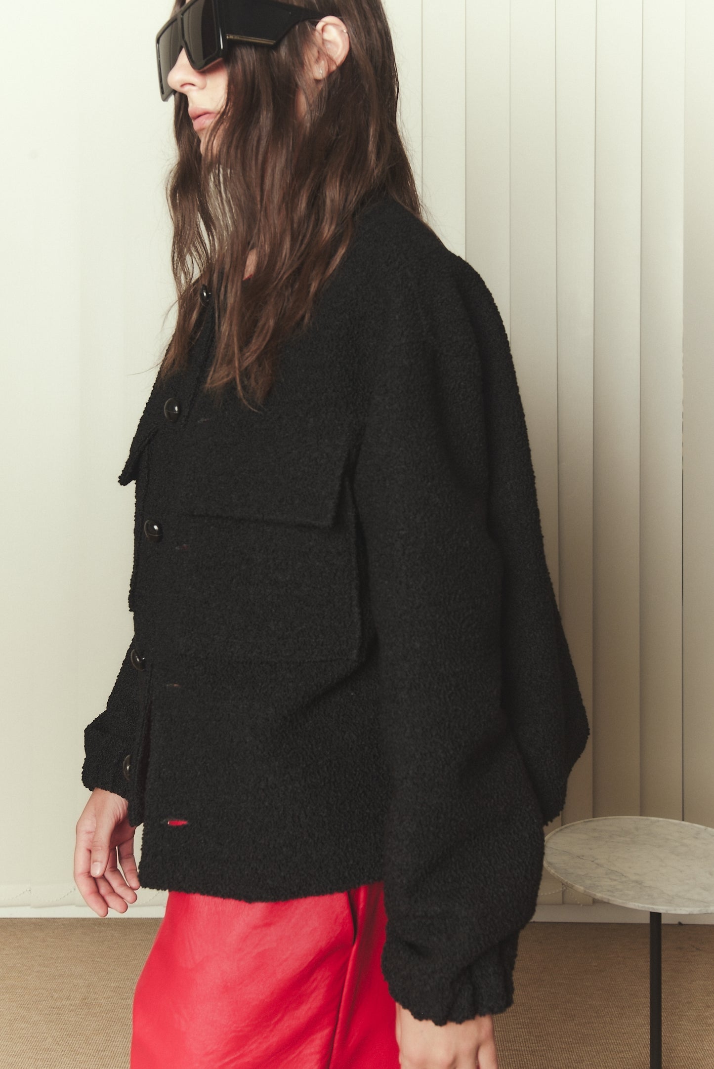 Concierge Jacket in Black Bouclè