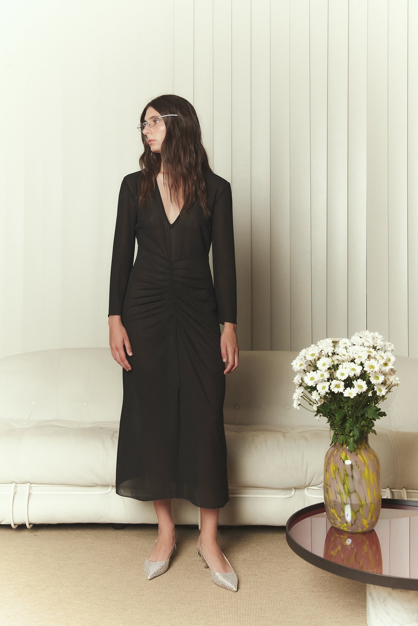 Jean Dress in Black Georgette