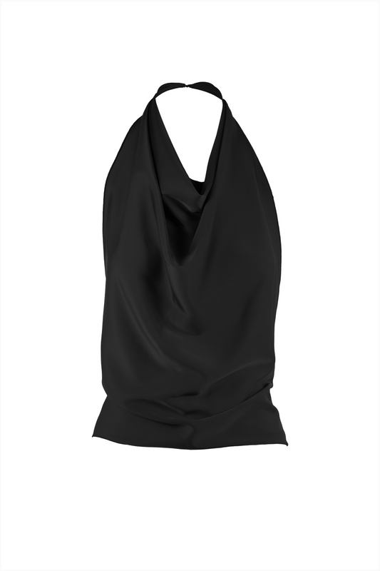 Ava Top in Black Satin