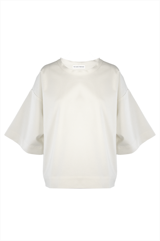 Boxy T-Shirt in White Cotton