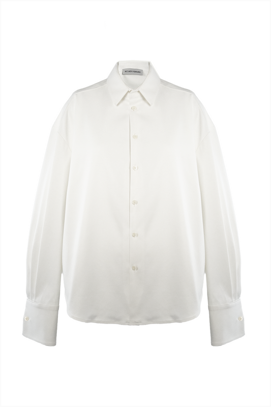 Boyfriend Shirt in White Cotton