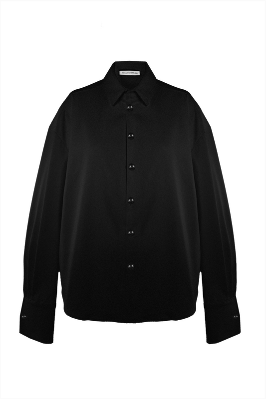 Boyfriend Shirt in Black Cotton