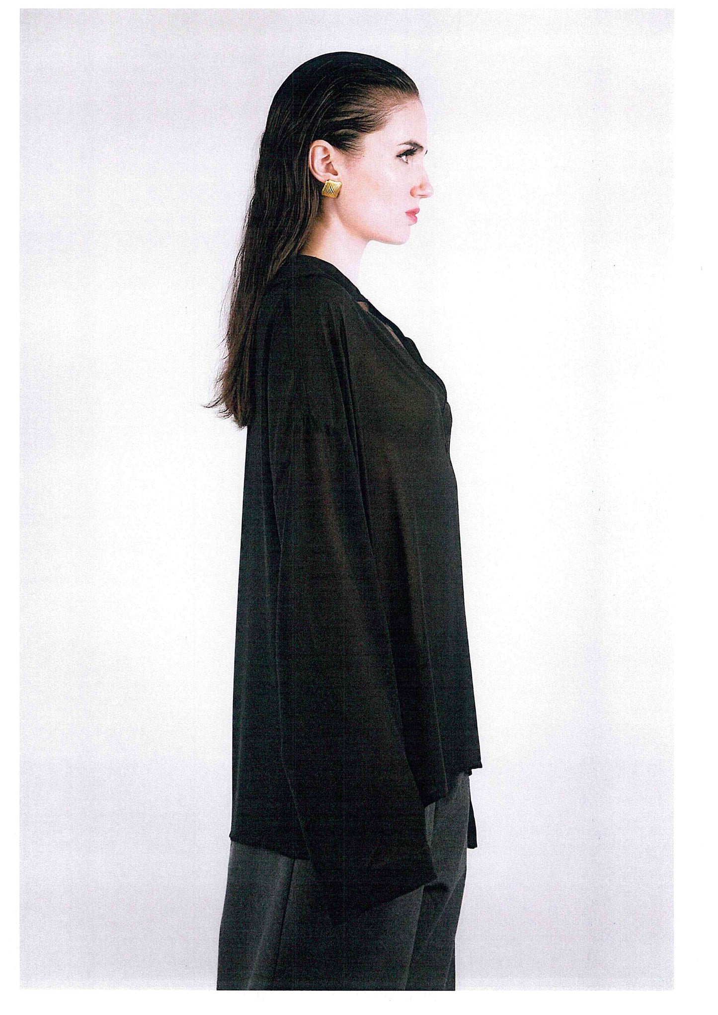 Coleridge Shirt in Black Georgette