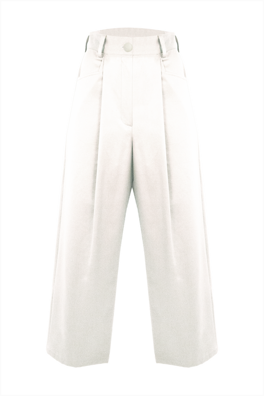 Earhart Trousers in White Cotton