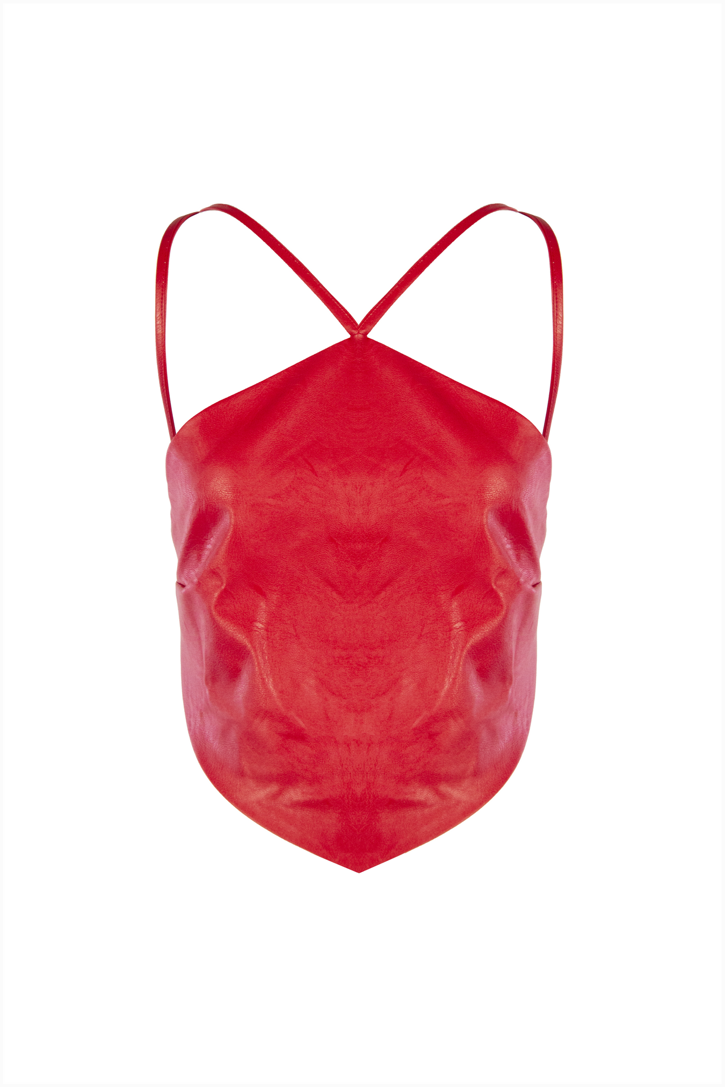 Rombo Top in Red Leather