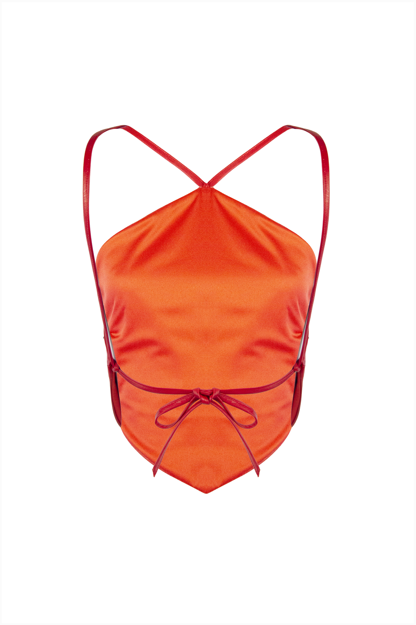 Rombo Top in Red Leather