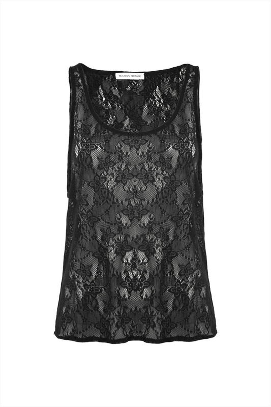 Tank Top in Black Lace